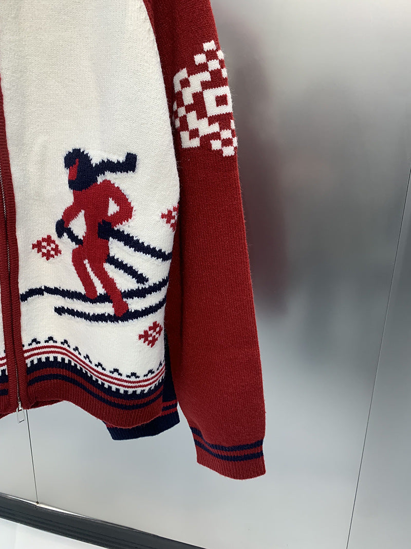 Wool knitted cardigan