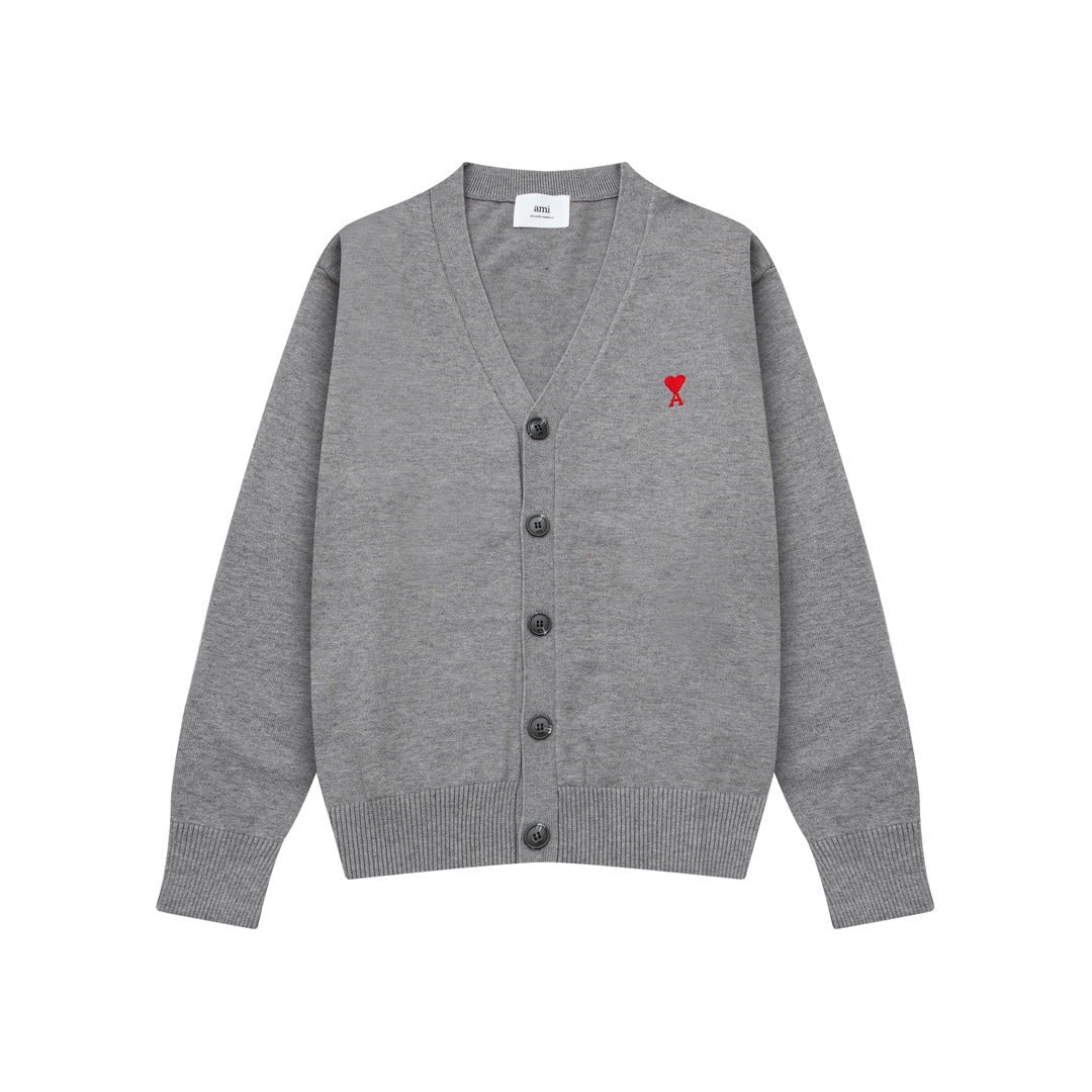 AMI PARIS Cotton and wool cardigan