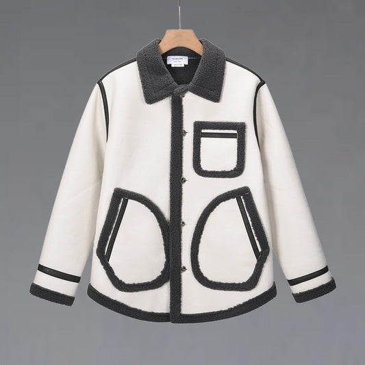 Patchwork leather jacket