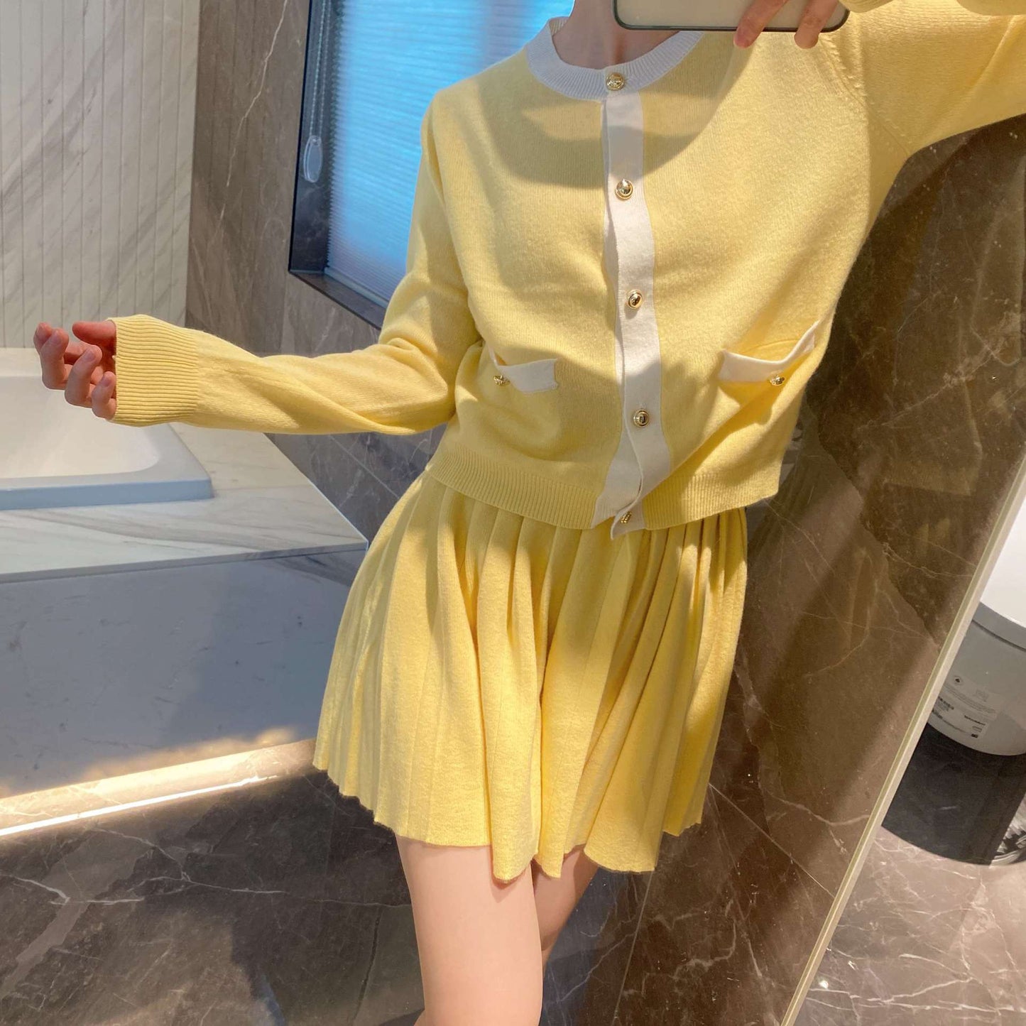 2025 Wool knit two-piece dress