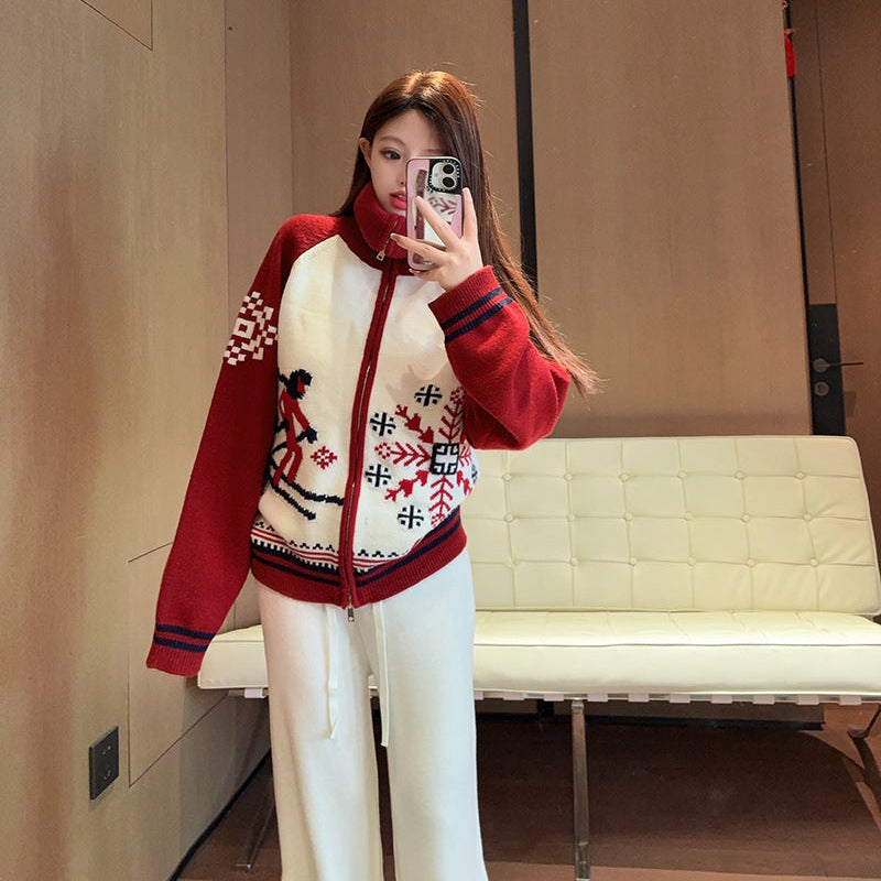 Wool knitted cardigan