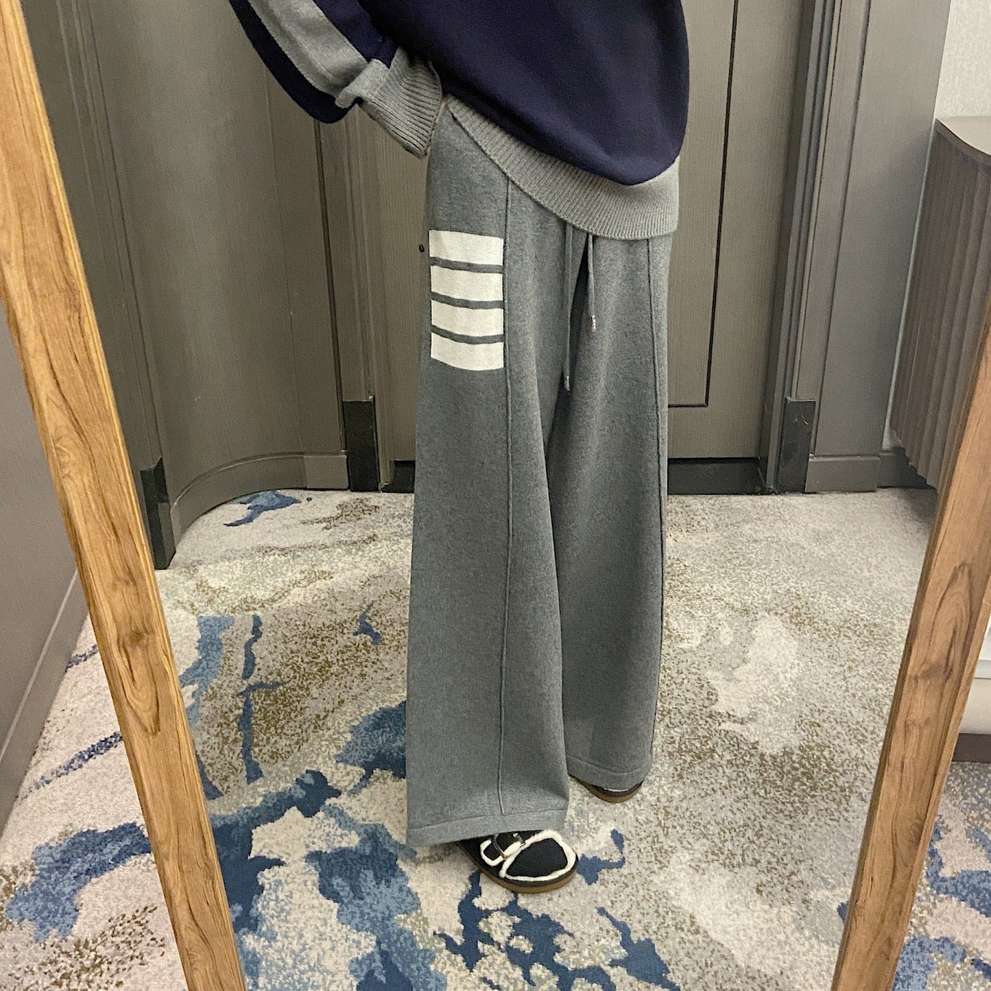 Knitted wide-leg pants