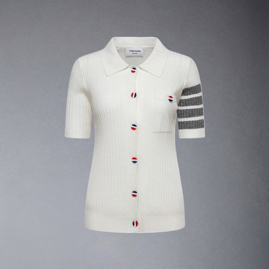 Women Color buckle POLO shirt
