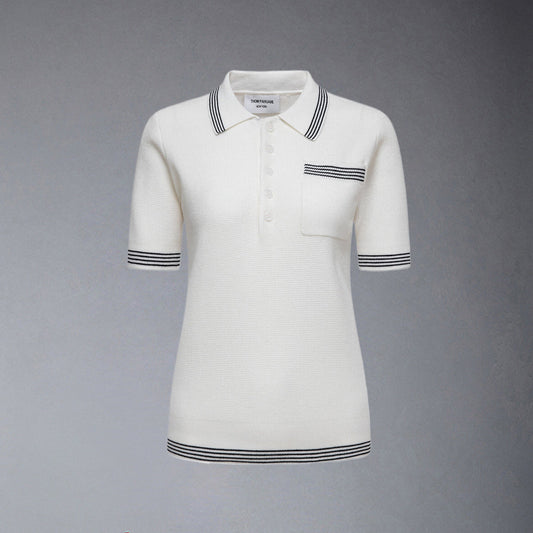 Women stripe POLO shirt
