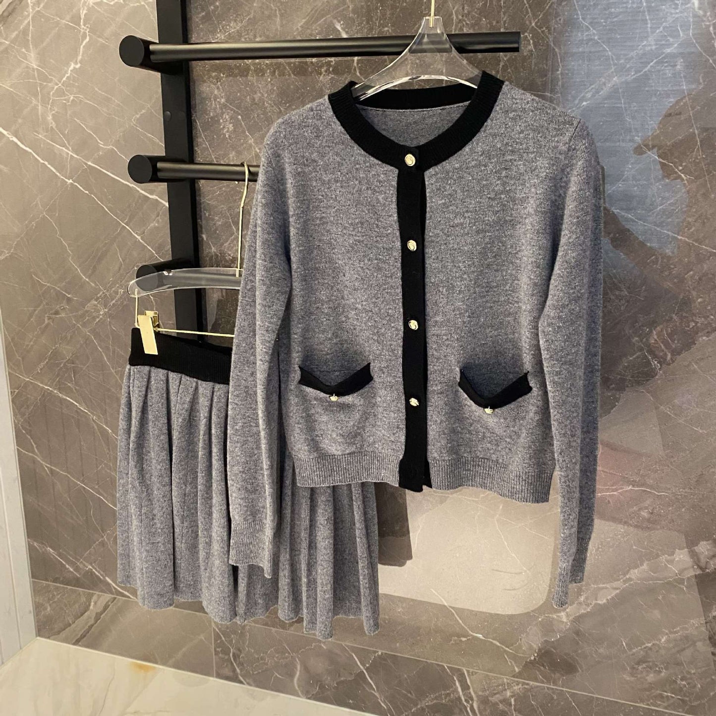 2025 Wool knit two-piece dress