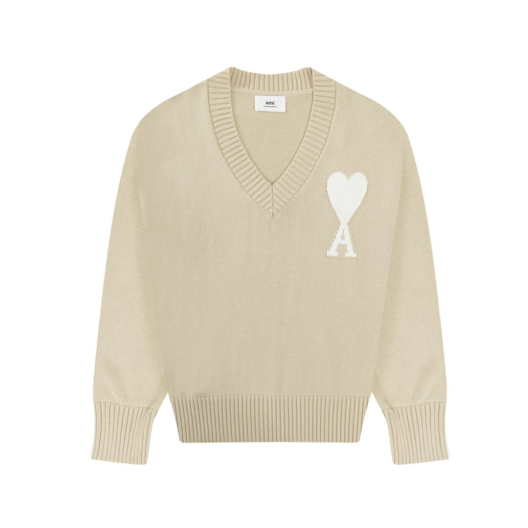 AMI PARIS Cotton and wool sweater