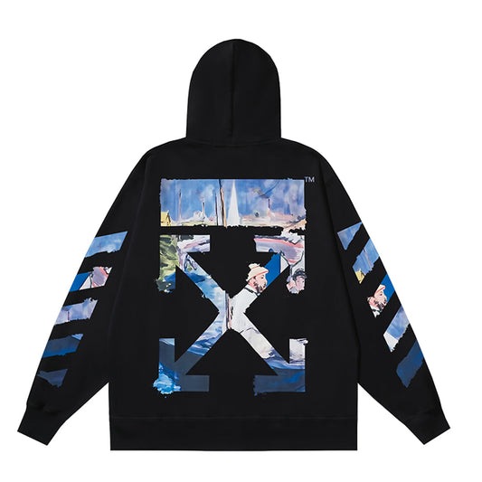 OFF Logo Print Hoodie Jacket