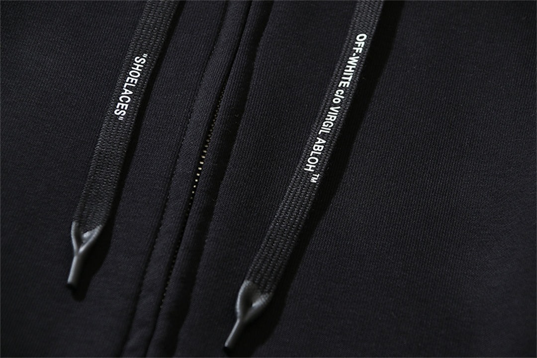 OFF Logo Print Hoodie Jacket